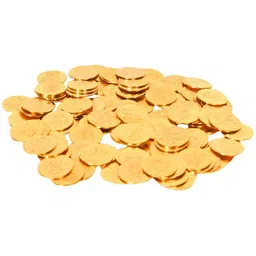 Exotic India Gold-Toned 108 Coins For Lakshmi Puja With Lakshmi ji & Lotus Images image 4
