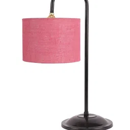 Devansh Pink Jute Shade Iron Table Lamp image 2