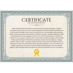 AAKRITI ART CREATIONS Botanical Blooms Orange Printed Terracotta Table Lamps image 3