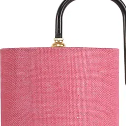 Devansh Pink Jute Shade Iron Table Lamp image 4