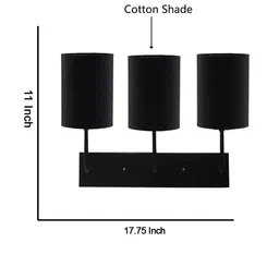 Devansh Black Cylindrical Cotton Cluster Wall Mounted Lamp image 5