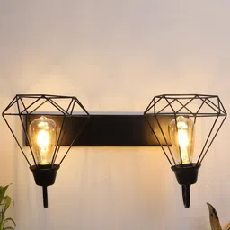Foziq Black Diamond-Shaped Quirky Twin Wall Lamp-image-50