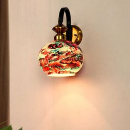 Fos Lighting Blue & Mauve Printed Marble Wall Lamp-picture-31