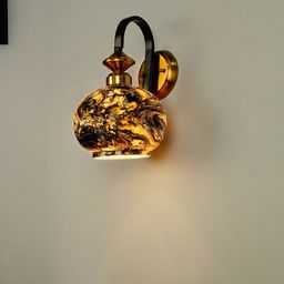 Fos Lighting Gold-Toned & Black Printed Glass Wall Lamps-picture-24