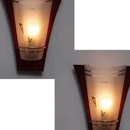 Whiteray Brown 2 Pieces Textured Glass Abstract Shaped Contemporary Wall Lamps-image-29