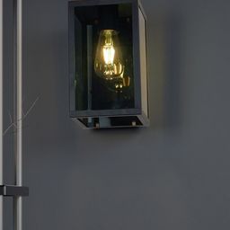 Fos Lighting Contemporary Cuboid Black Glass Wall Light-picture-11
