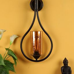 decorativeray Gold-Toned & Black Abstract Shaped Iron Wall Lamp-picture-14