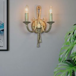 Fos Lighting Cream-coloured Distressed Antique 2 Light Candel Wall Lamp-picture-45