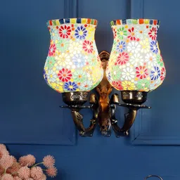 decorativeray White & Yellow Textured Aluminium Wall Lamp-image-56