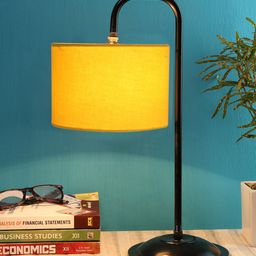 Devansh Yellow Cotton Shade Table Lamp-picture-33