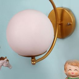 decorativeray Gold Toned & White Spherical Shaped Wall Lamps-picture-4