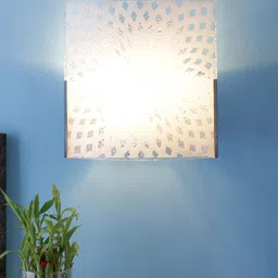 Devansh Off White Steel & Glass Wall Mounted Light image 5