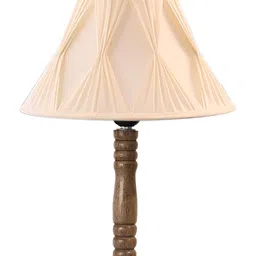Aura Off White Wood Traditional Abstract Shaped Table Lamp image 4