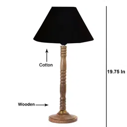 Aura Black Wood Traditional Abstract Shaped Table Lamp image 5