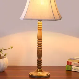 Aura Off White Wood Contemporary Triangle Table Lamp image 4