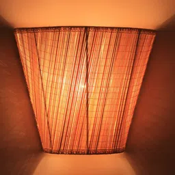Devansh Beige V Shape Bamboo Wall Lamp image 2