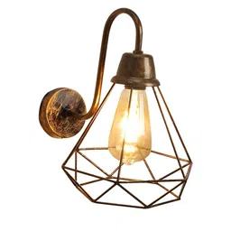 foziq Gold-Toned Metal Abstract Shape Wall Lamp image 2