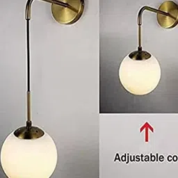 MFD HOME FURNISHING Golden & White Spherical Wall Lamp image 3