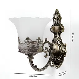 Whiteray Copper-Toned & White 2 Pieces Textured Abstract Shaped Traditional Wall Lamps image 2