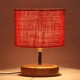 Devansh Orange Solid Traditional Table Lamp With Jute Shade image 4