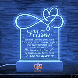 APNAPHOTO Yellow Printed Acrylic Contemporary Abstract Shaped Table Lamp image 3