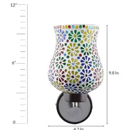 Devansh White & Blue Mosaic Wall Mounted Lamp image 2