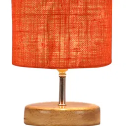Devansh Orange Solid Traditional Table Lamp With Jute Shade image 2