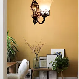 Whiteray Copper-Toned & White 2 Pieces Textured Abstract Shaped Traditional Wall Lamps image 3