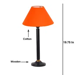 Aura Orange Wood Traditional Abstract Shaped Table Lamp image 2