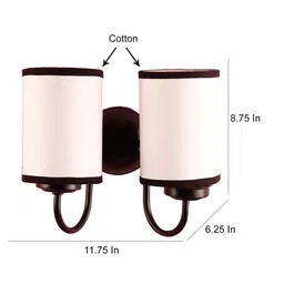 Devansh White & Black Solid Cylindrical Double Side Wall Mounted Lamp image 5