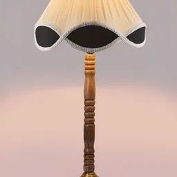 Aura Off White Wood Traditional Frusturical Shaped Table Lamp image 3