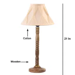 Aura Off White Wood Traditional Abstract Shaped Table Lamp image 3