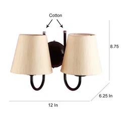 Devansh Off-White Conical-Shaped Cotton Double Wall Mounted With Iron Base image 4
