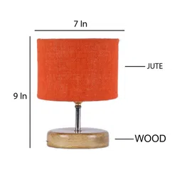 Devansh Orange Solid Traditional Table Lamp With Jute Shade image 5