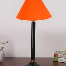 Aura Orange Wood Traditional Abstract Shaped Table Lamp image 5