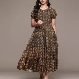ritu kumar Women Dhriti Printed Tiered Dress-picture-41