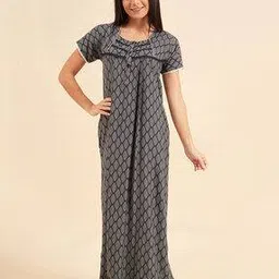 sweet dreams Women Geometric Print Nightie with Insert Pocket-picture-12