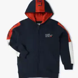 lee cooper Zip-Front Hoodie with Contrast Sleeves-picture-14