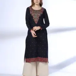 avaasa mix n' match Women Knitted Straight Kurta-picture-18