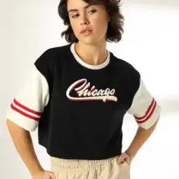 teamspirit Women Typographic Print Boxy Fit Crop Top-picture-36