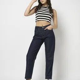 yousta Women Lightly Washed Mom Fit Jeans-picture-23