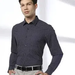 john players Men Floral Print Slim Fit Shirt with Patch Pocket-picture-50