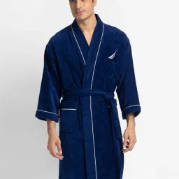 nautica Ultra Soft Quick-Dry Bath Robe with Tie-Up Belt image 1