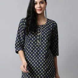 svaraa Women Floral Print Straight Kurti-picture-32
