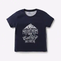 ajio Printed Crew-Neck T-shirt image 1