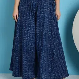 tag 7 Women Leaf Print Shararas with Elasticated Waist-picture-41