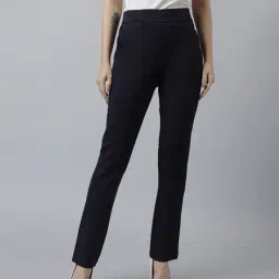 xpose Women Slim Fit Flat-Front Trousers image 1