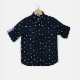 allen solly Boys Nautical Print Slim Fit Shirt-picture-12