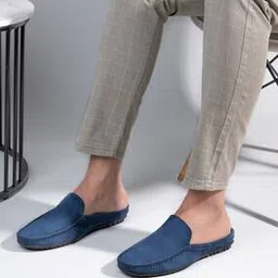 styli Men Faux Suede Open Back Mules-picture-15