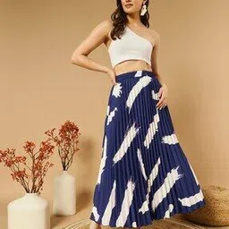 zwerlon x ag Women Printed Maxi Flared Skirt-picture-49